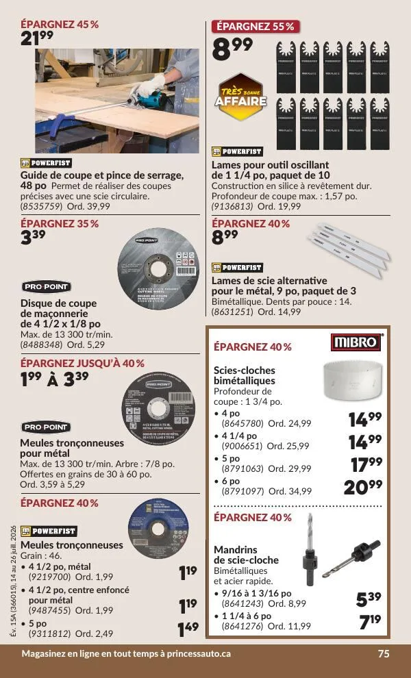 Page 83 de la Circulaire Princess Auto du 14 au 26 juillet 2026