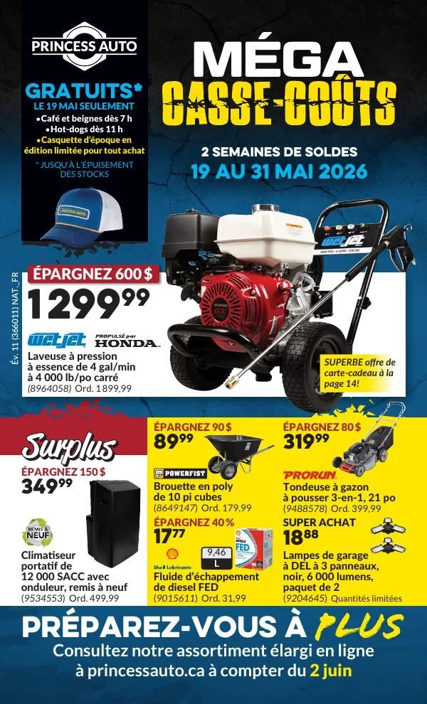 Page 1 de la Circulaire Princess Auto du 19 au 31 mai 2026