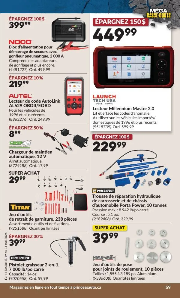 Page 64 de la Circulaire Princess Auto du 19 au 31 mai 2026