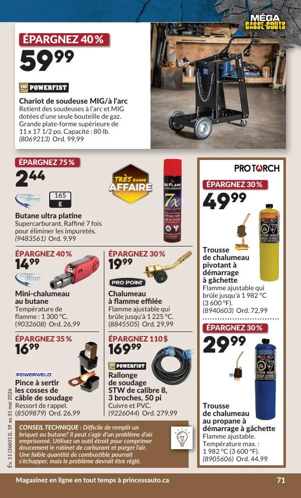 Page 77 de la Circulaire Princess Auto du 19 au 31 mai 2026