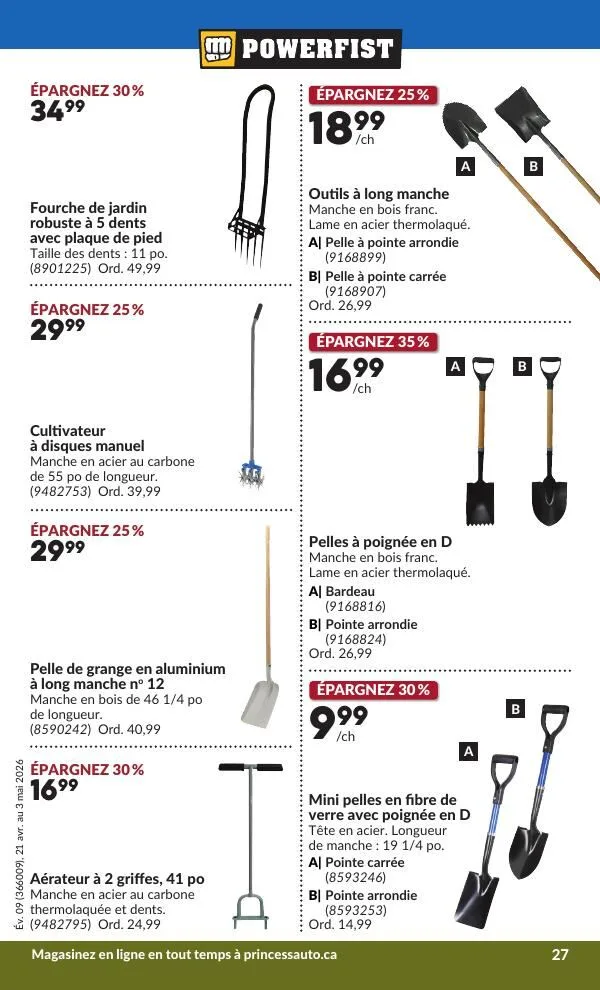 Page 32 de la Circulaire Princess Auto du 21 avril au 3 mai 2026