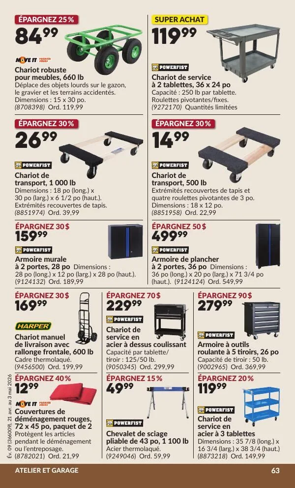 Page 68 de la Circulaire Princess Auto du 21 avril au 3 mai 2026