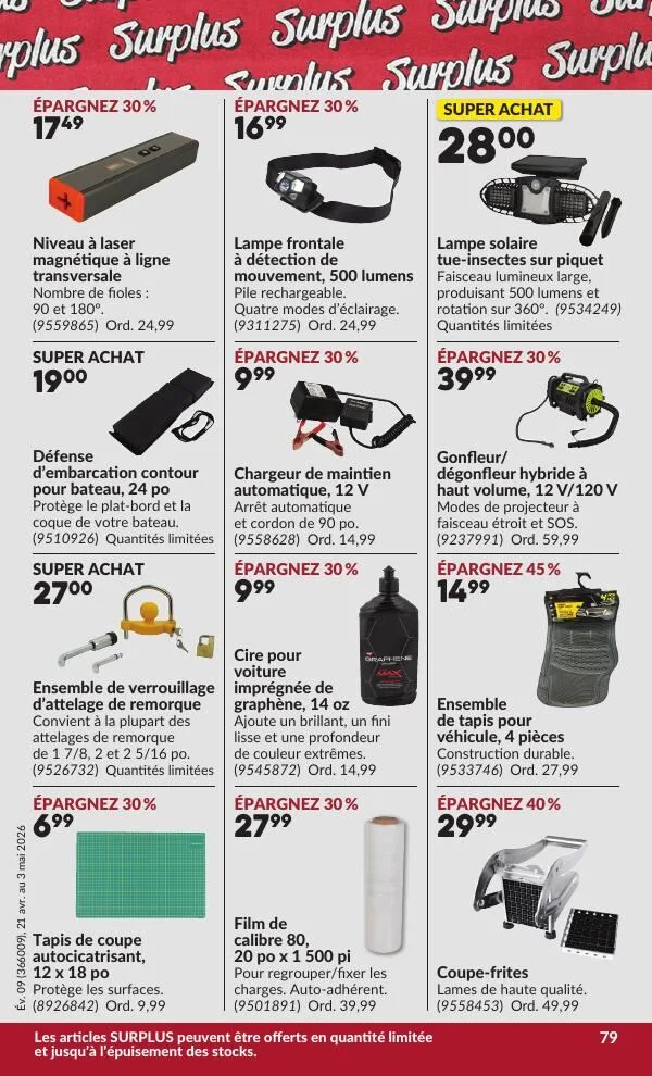 Page 84 de la Circulaire Princess Auto du 21 avril au 3 mai 2026