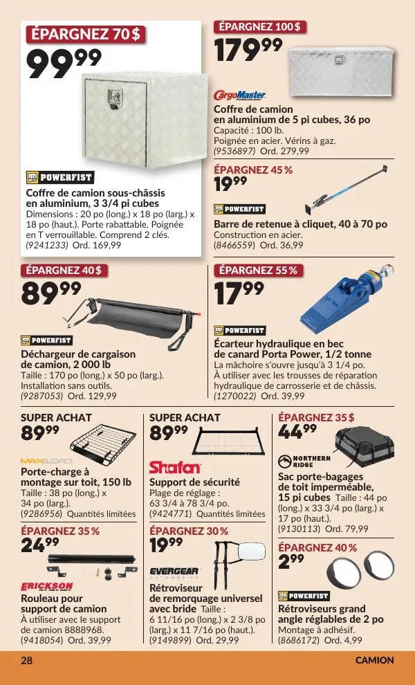 Page 29 de la Circulaire Princess Auto du 28 juillet au 9 août 2026