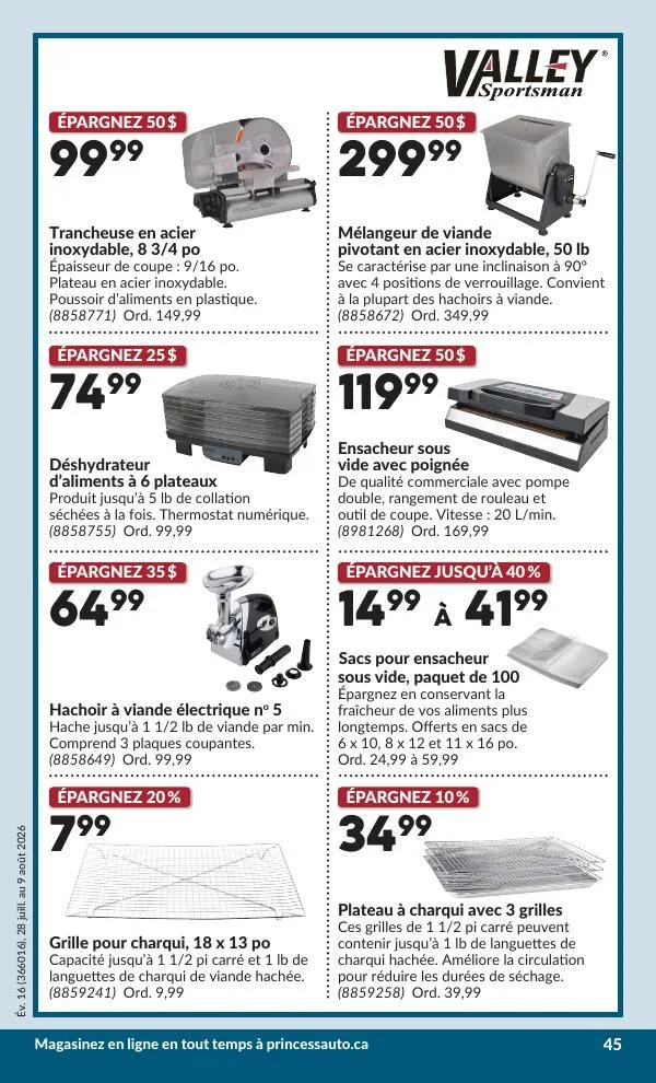 Page 46 de la Circulaire Princess Auto du 28 juillet au 9 août 2026
