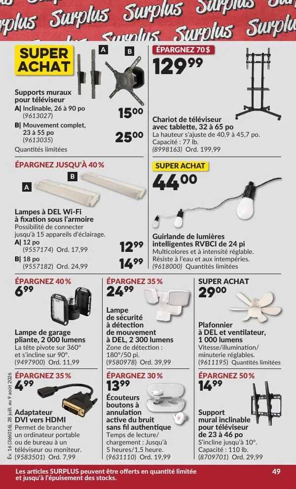 Page 50 de la Circulaire Princess Auto du 28 juillet au 9 août 2026