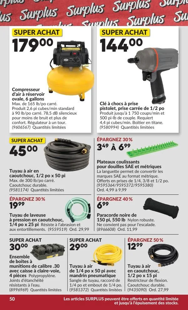 Page 51 de la Circulaire Princess Auto du 28 juillet au 9 août 2026