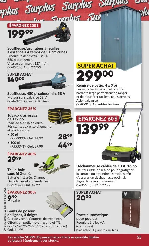 Page 56 de la Circulaire Princess Auto du 28 juillet au 9 août 2026