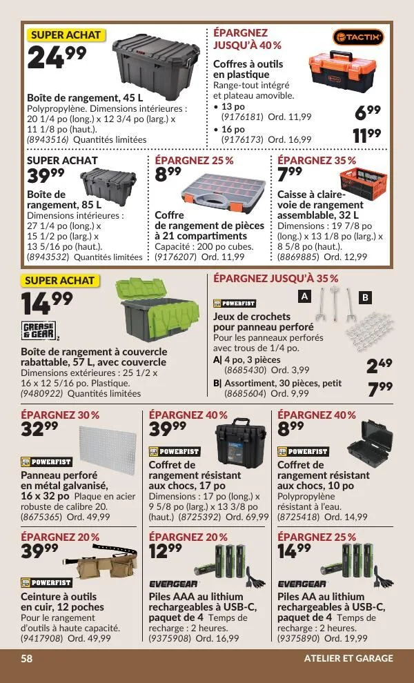 Page 59 de la Circulaire Princess Auto du 28 juillet au 9 août 2026