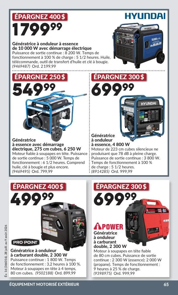 Page 66 de la Circulaire Princess Auto du 28 juillet au 9 août 2026