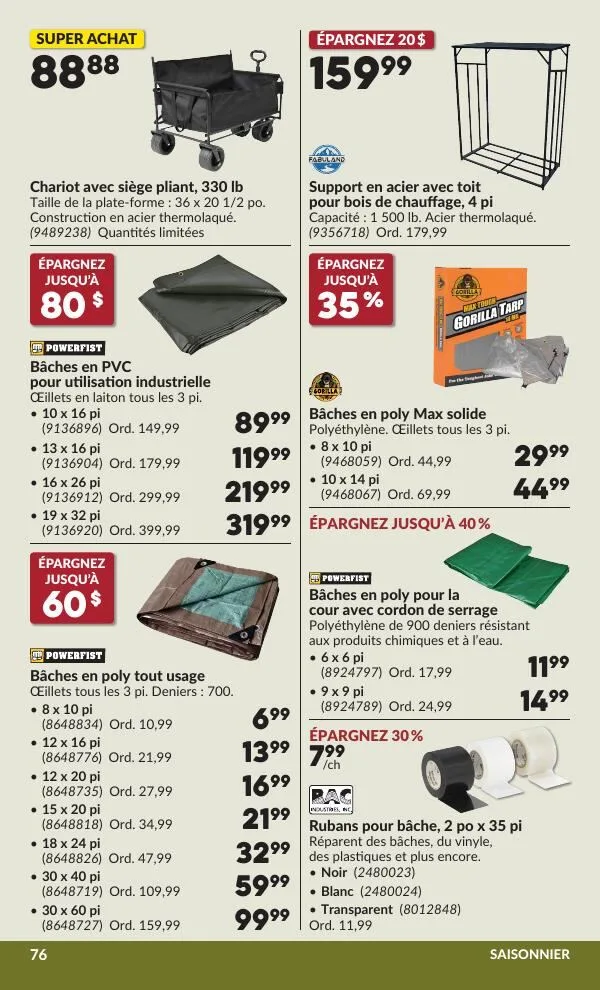 Page 77 de la Circulaire Princess Auto du 28 juillet au 9 août 2026