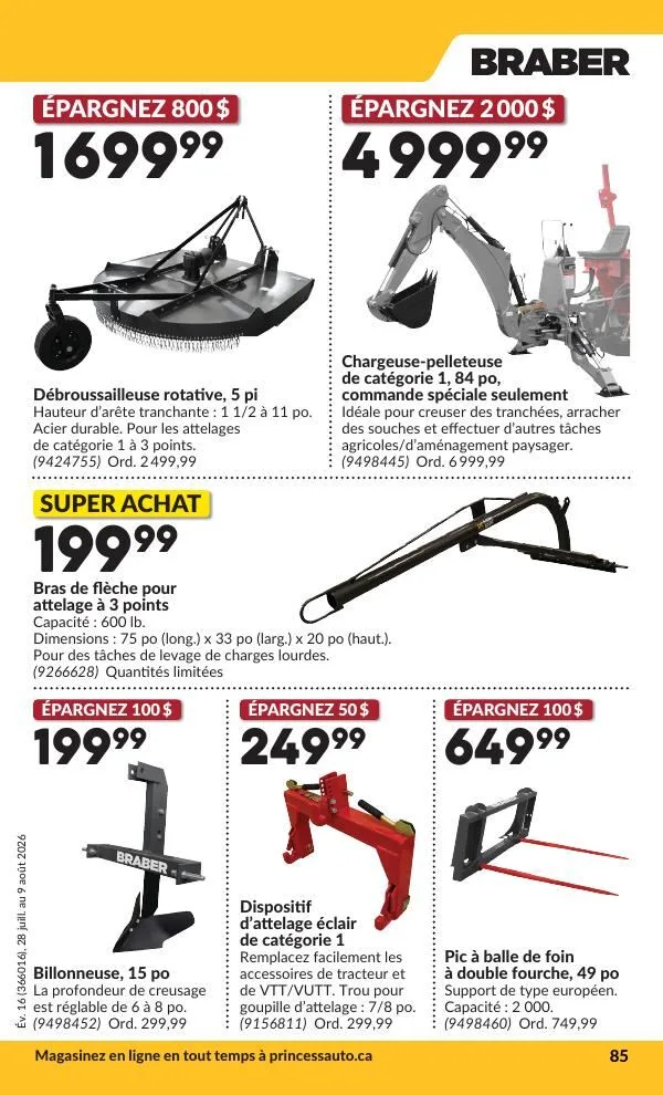 Page 86 de la Circulaire Princess Auto du 28 juillet au 9 août 2026