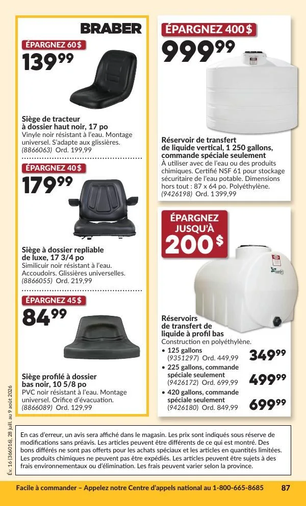 Page 88 de la Circulaire Princess Auto du 28 juillet au 9 août 2026