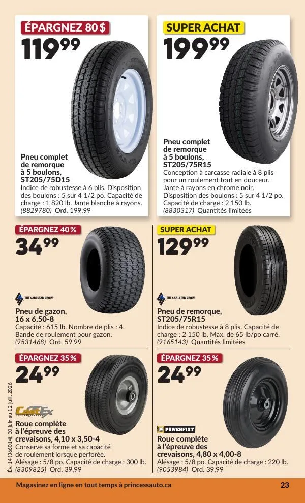 Page 28 de la Circulaire Princess Auto du 30 juin au 12 juillet 2026