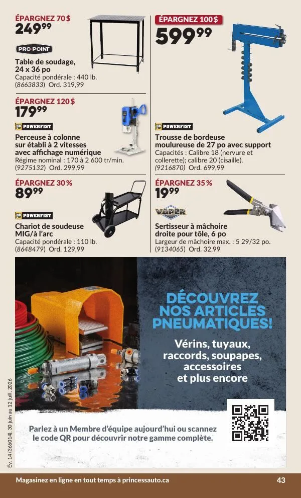 Page 48 de la Circulaire Princess Auto du 30 juin au 12 juillet 2026