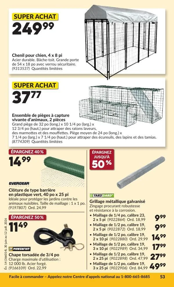 Page 58 de la Circulaire Princess Auto du 30 juin au 12 juillet 2026