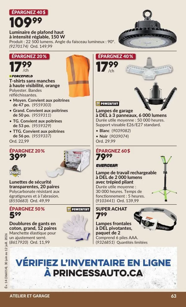 Page 68 de la Circulaire Princess Auto du 30 juin au 12 juillet 2026