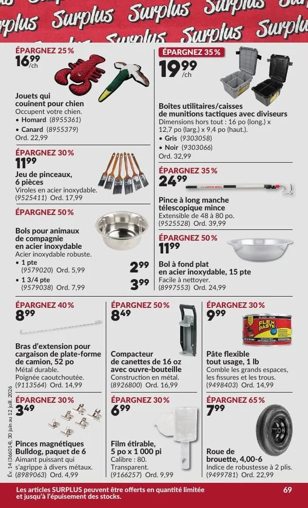 Page 74 de la Circulaire Princess Auto du 30 juin au 12 juillet 2026
