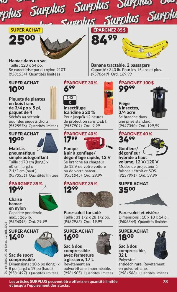 Page 78 de la Circulaire Princess Auto du 30 juin au 12 juillet 2026