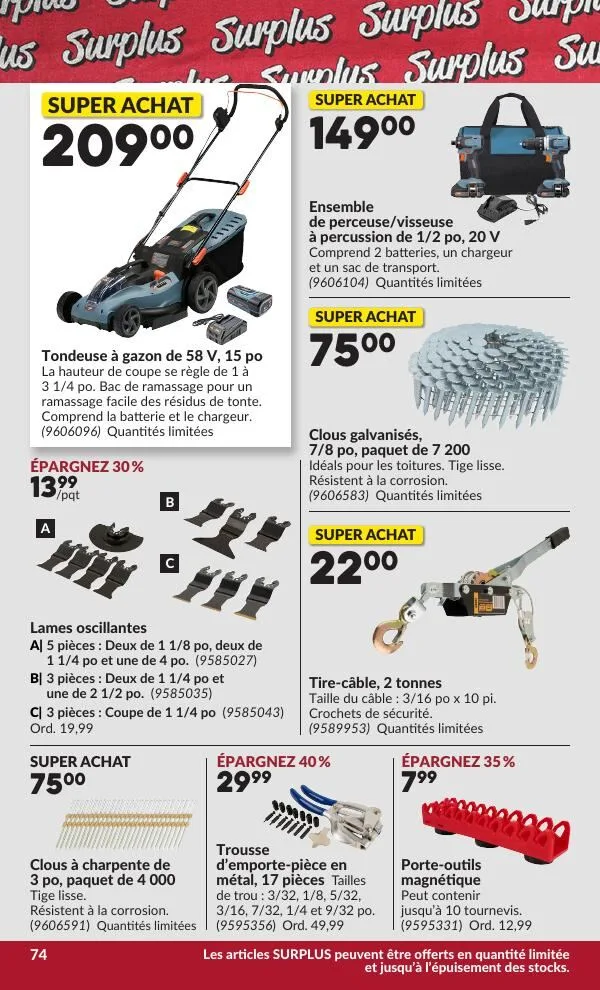 Page 79 de la Circulaire Princess Auto du 30 juin au 12 juillet 2026