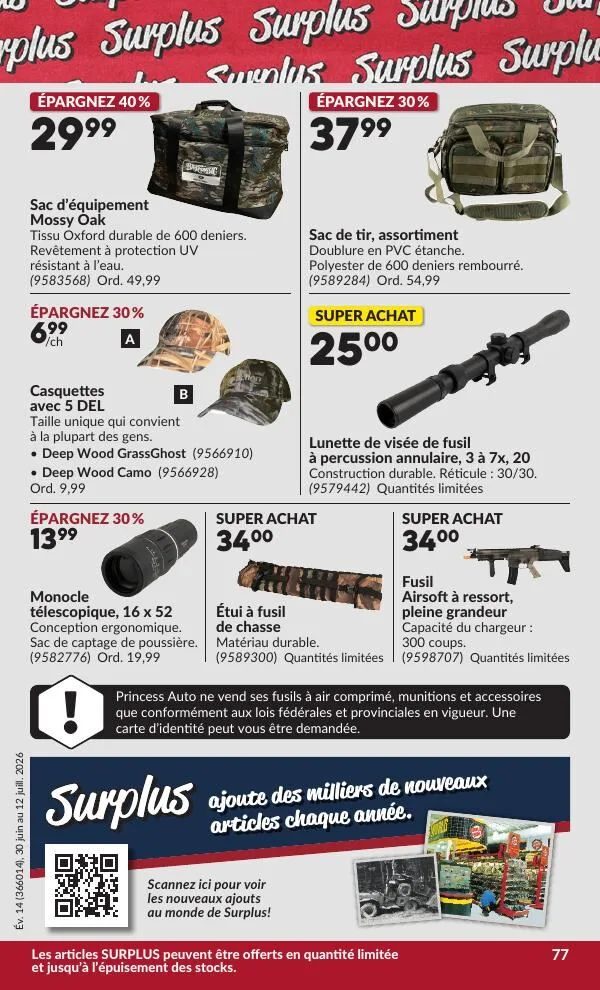 Page 82 de la Circulaire Princess Auto du 30 juin au 12 juillet 2026