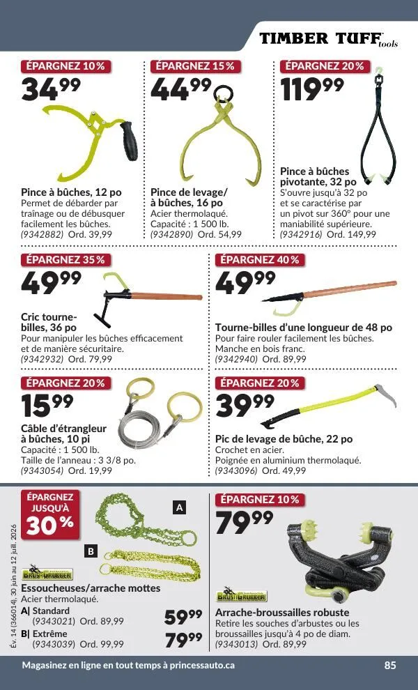 Page 90 de la Circulaire Princess Auto du 30 juin au 12 juillet 2026