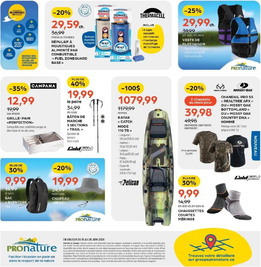 Page 2 de la Circulaire Pronature du 16 au 28 juin 2026
