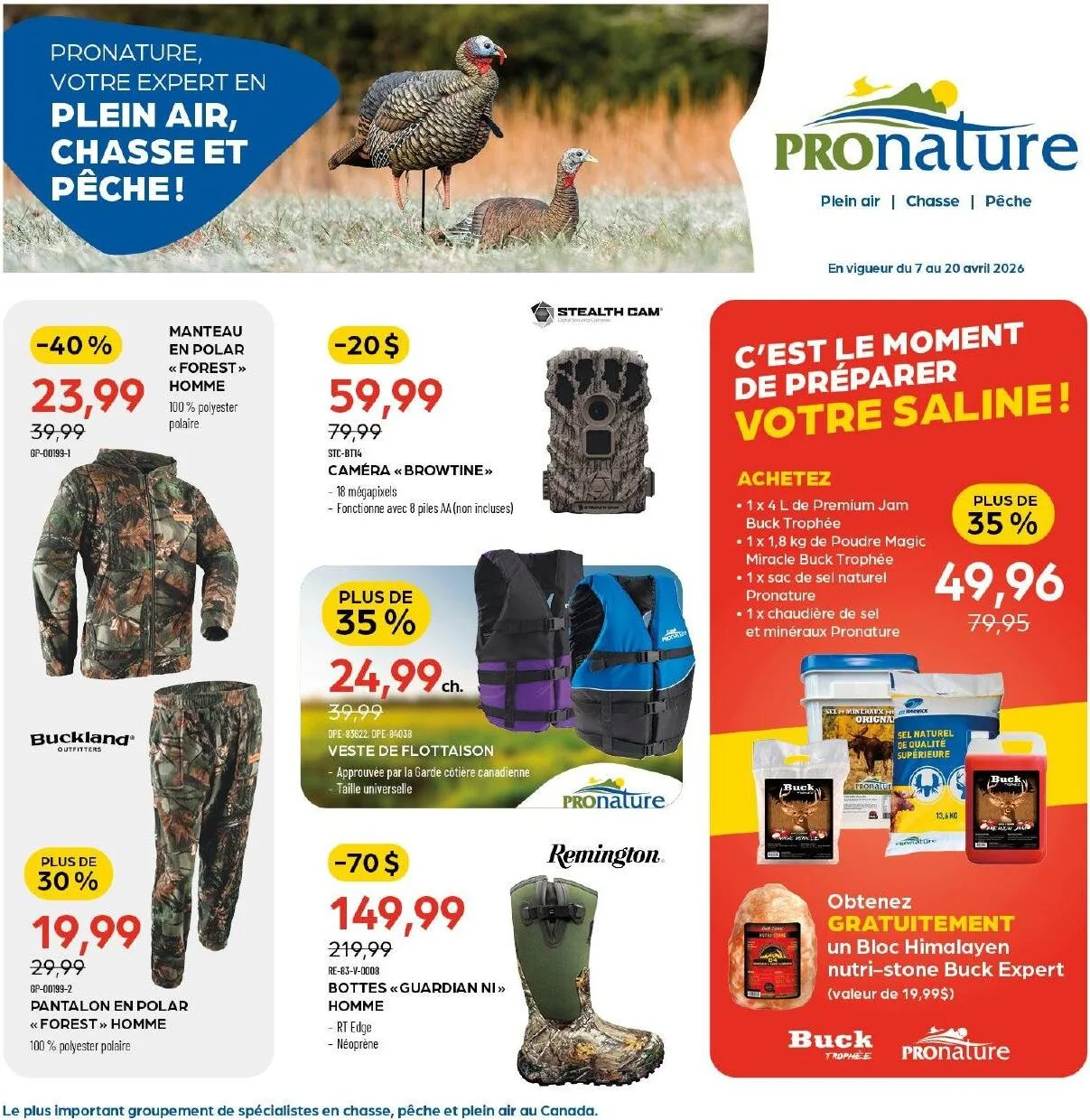 Page 1 de la Circulaire Pronature du 7 au 20 avril 2026
