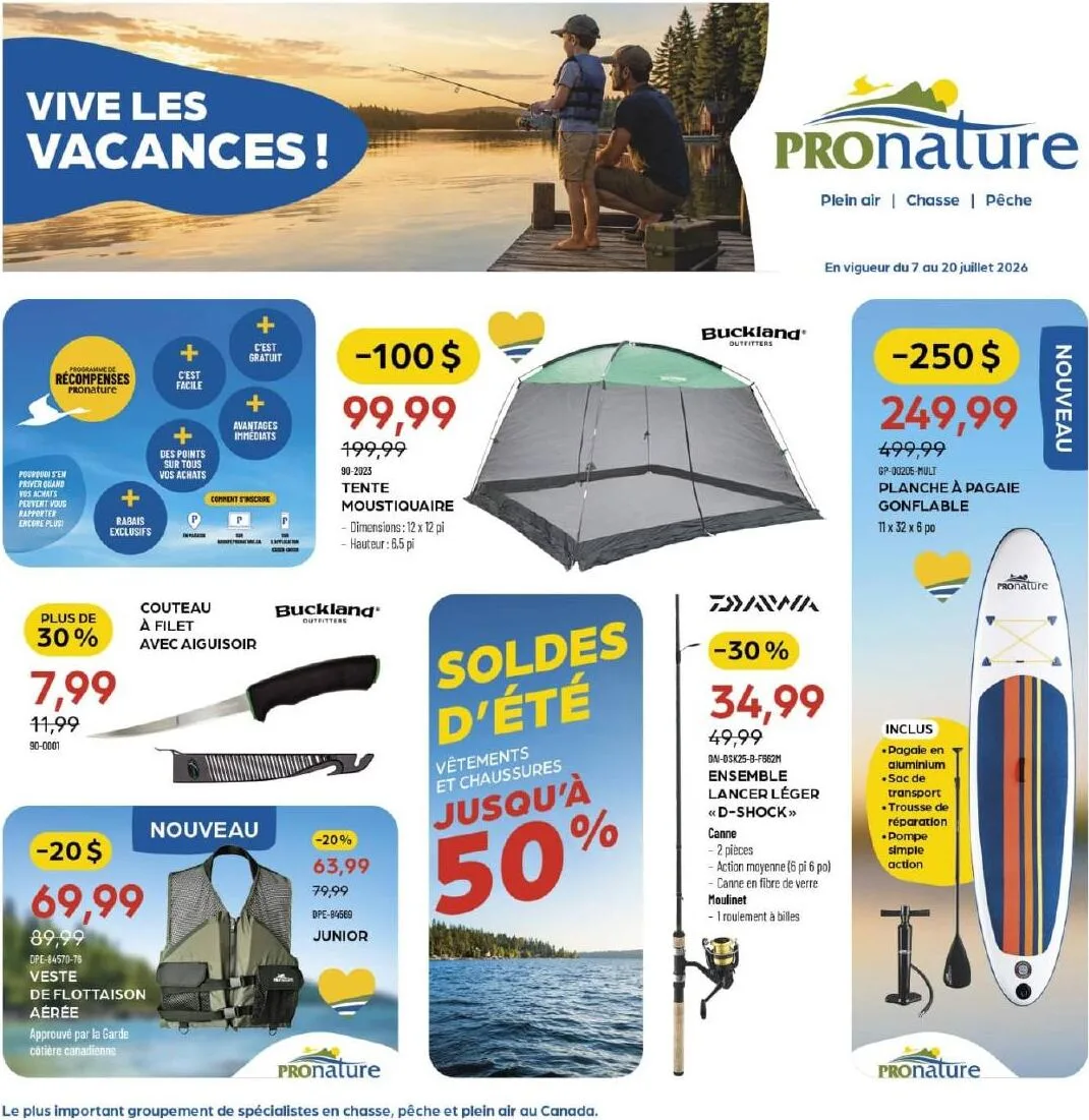 Page 1 de la Circulaire Pronature du 7 au 20 juillet 2026