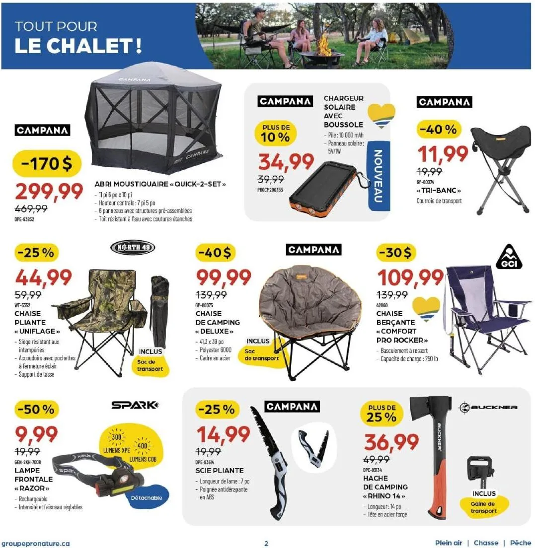 Page 2 de la Circulaire Pronature du 7 au 20 juillet 2026