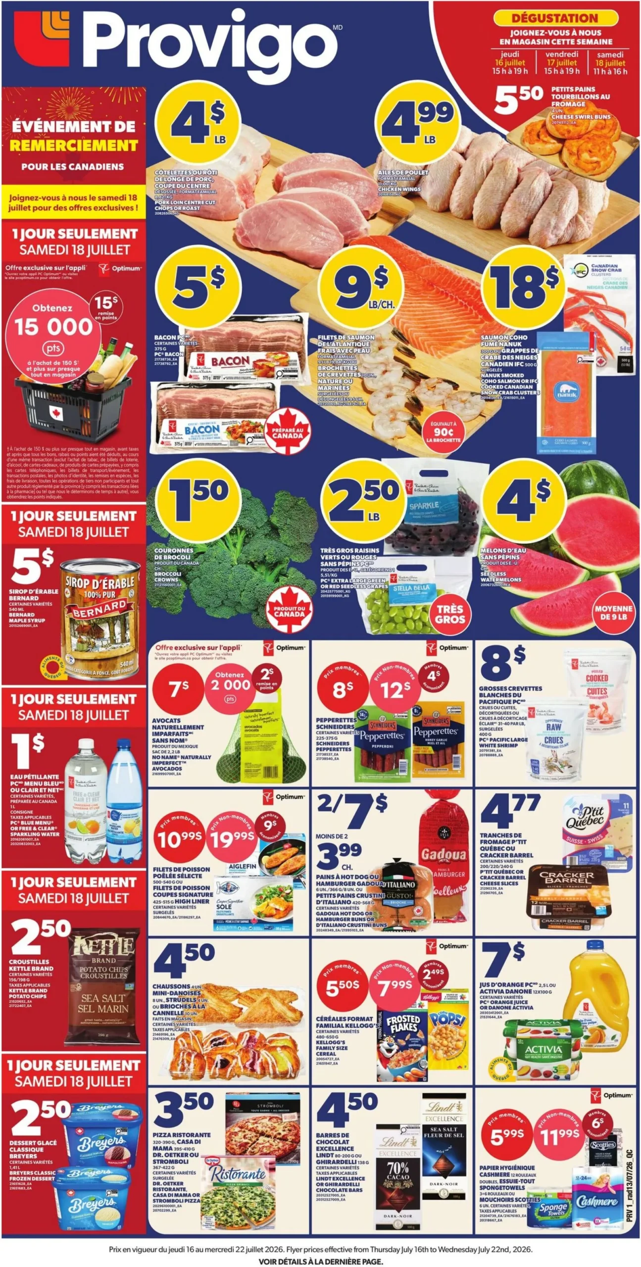 Page 1 de la Circulaire Provigo du 16 au 22 juillet 2026