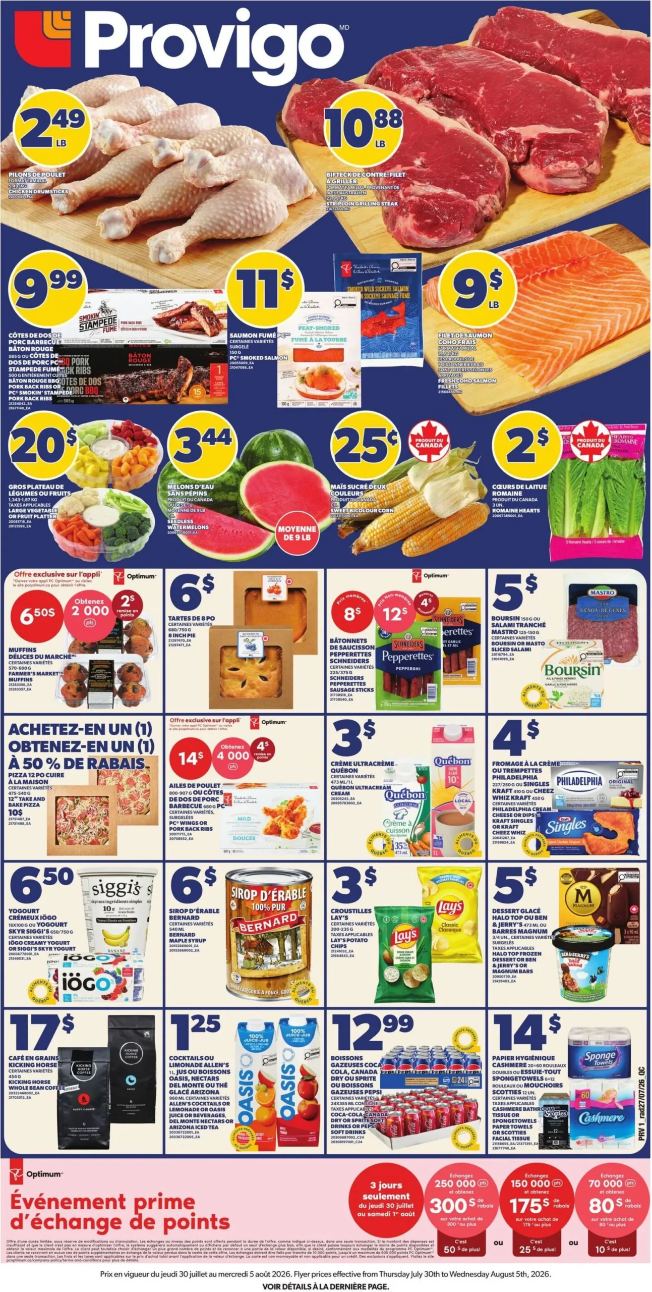 Page 1 de la Circulaire Provigo du 30 juillet au 5 août 2026