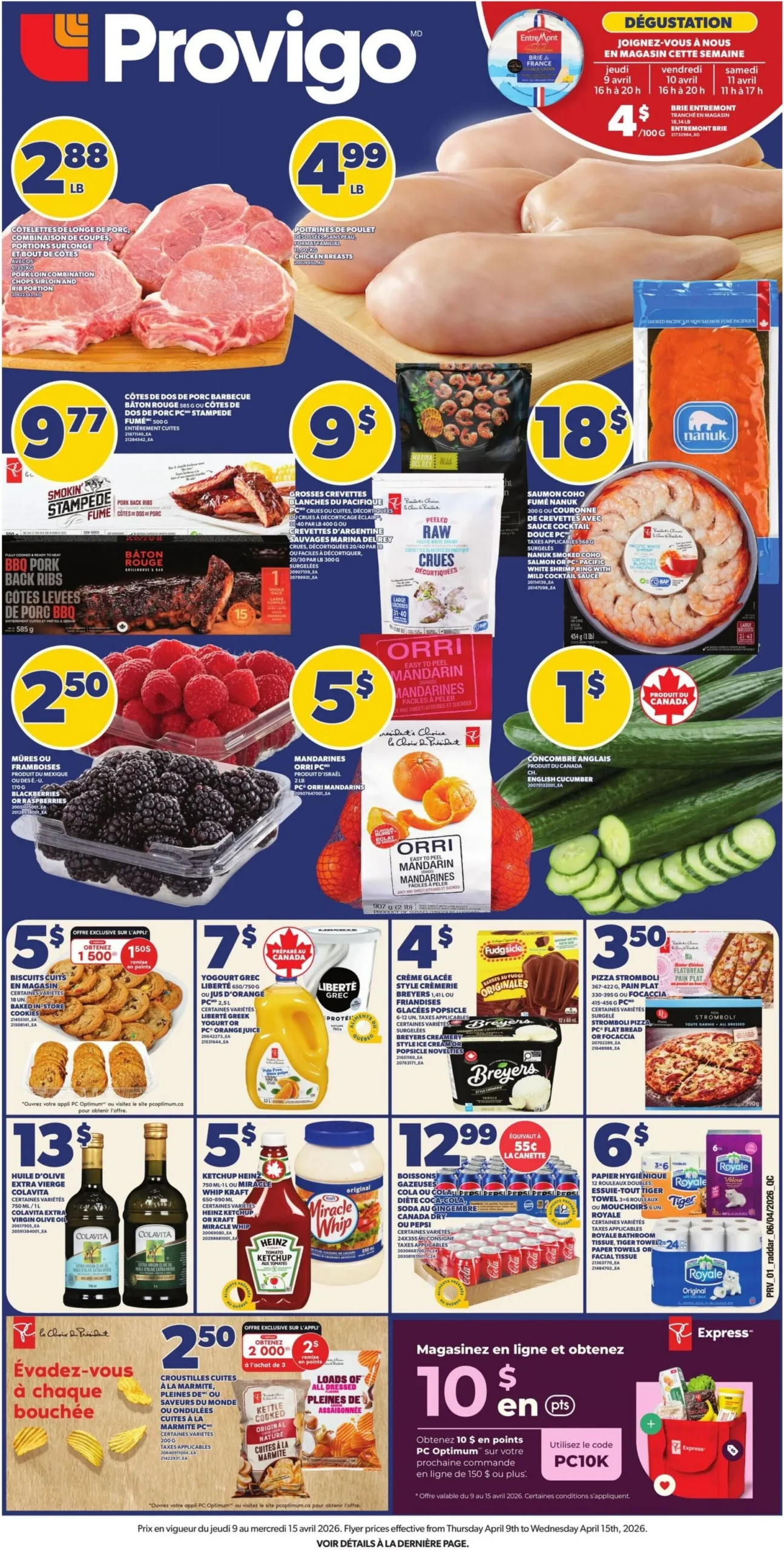 Page 1 de la Circulaire Provigo du 9 au 15 avril 2026