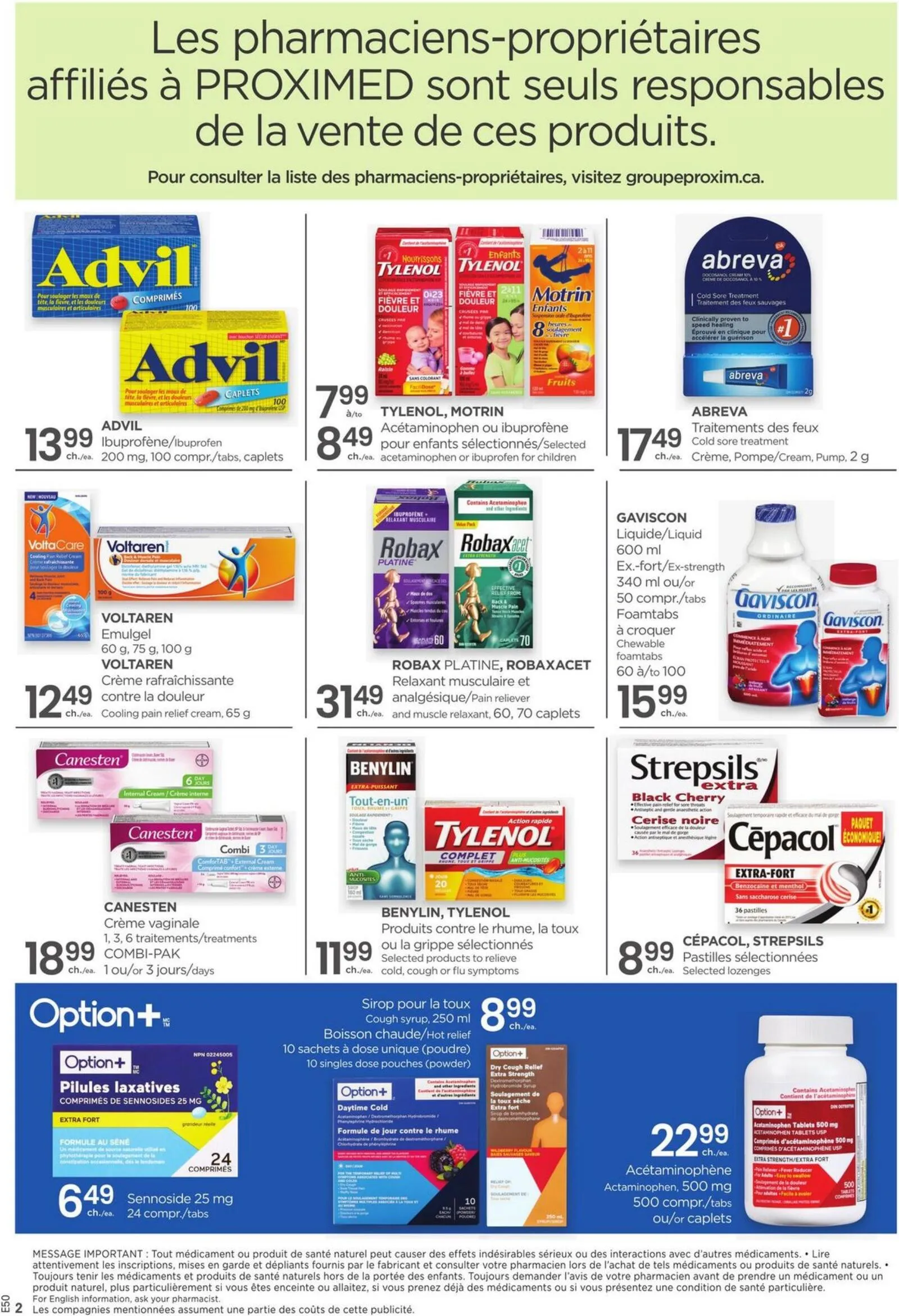 Page 2 de la Circulaire Proxim Proximed du 4 au 31 décembre 2025