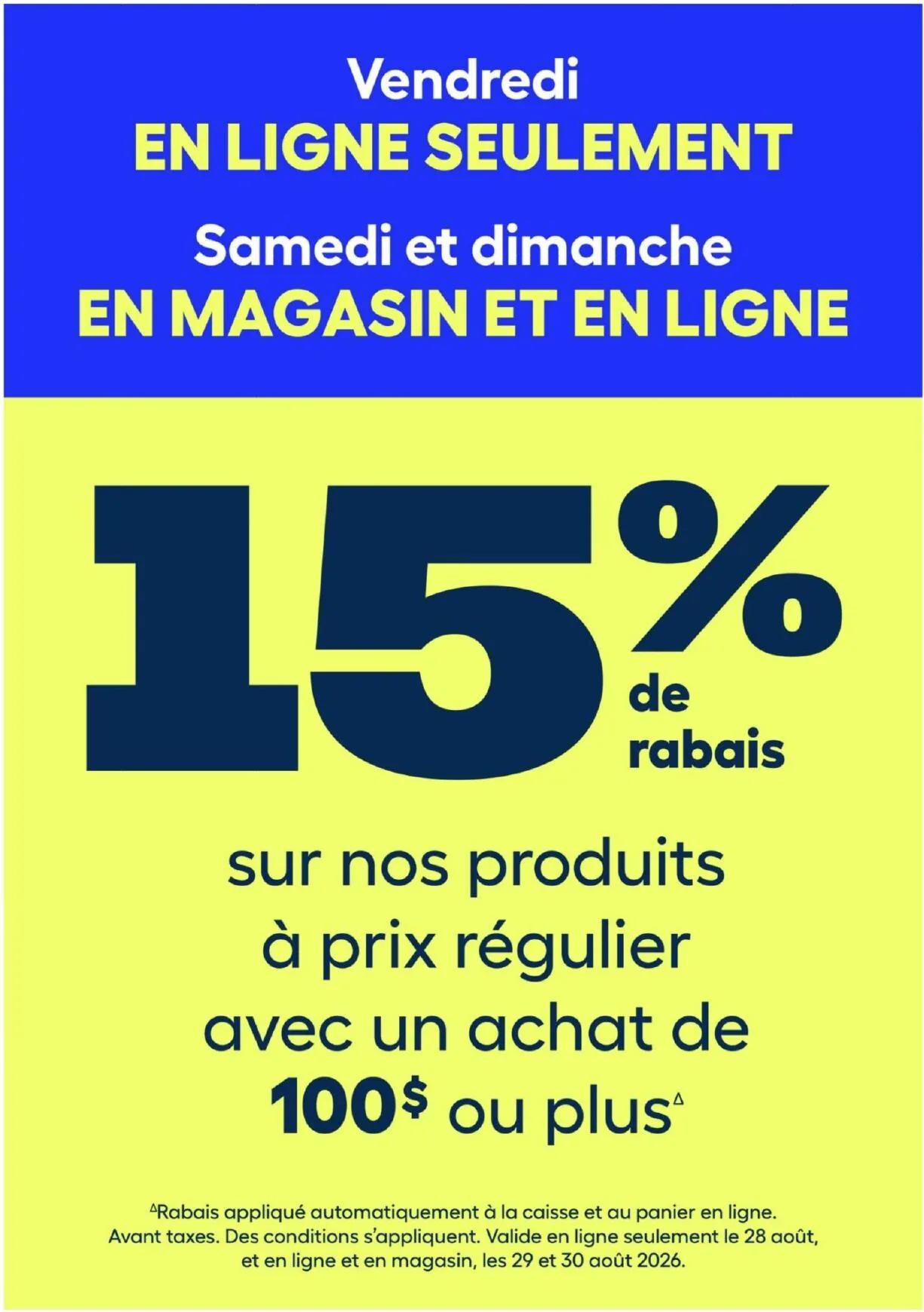 Page 1 de la Circulaire Rona du 27 août au 2 septembre 2026