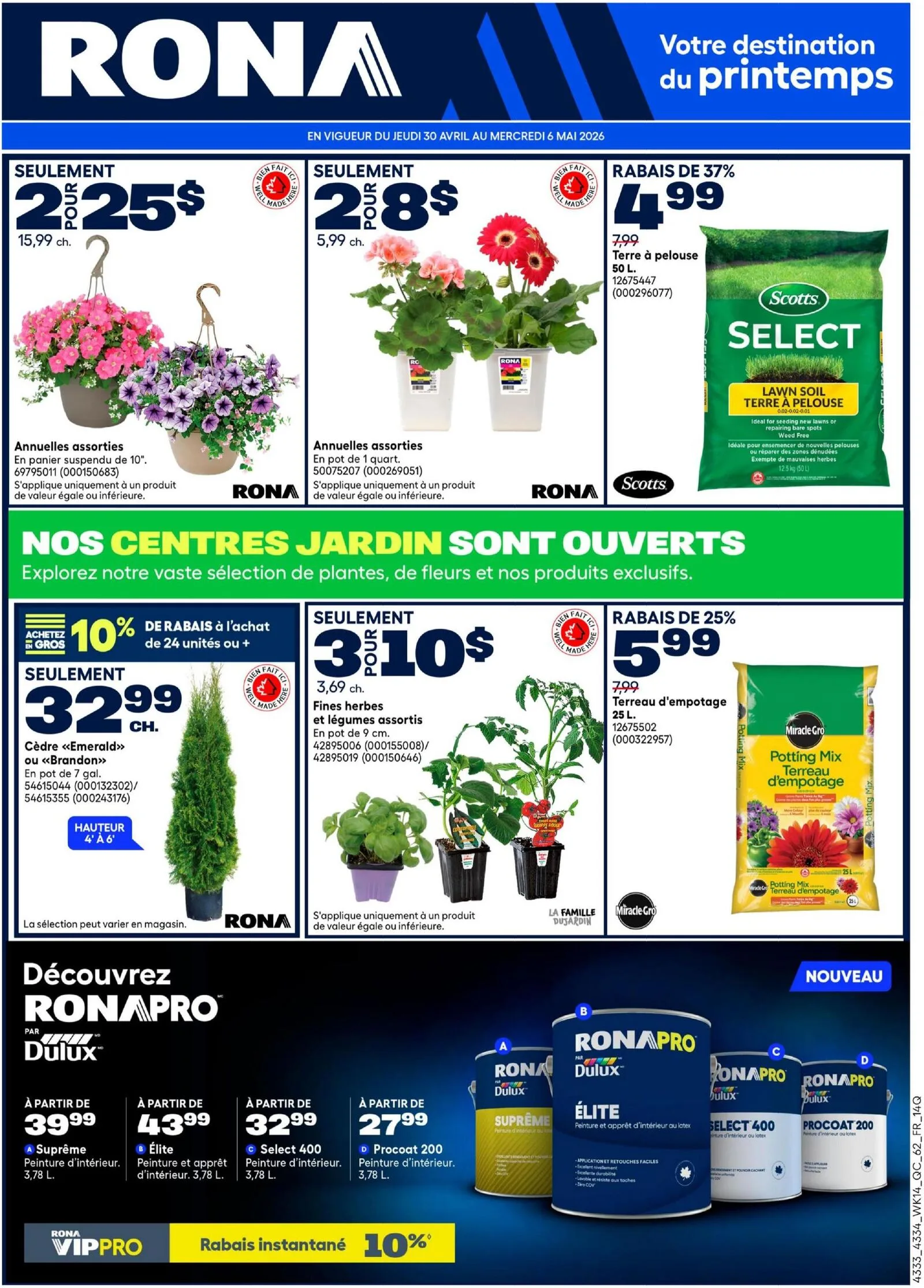 Page 1 de la Circulaire Rona du 30 avril au 6 mai 2026