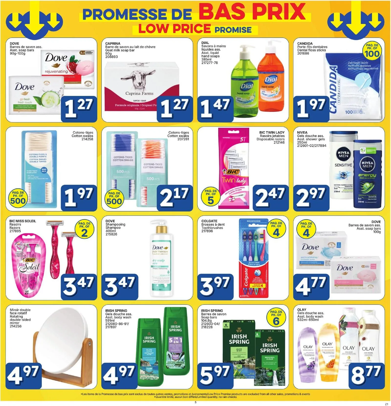 Page 5 de la Circulaire Rossy Promesse de bas prix du 30 avril au 27 mai 2026