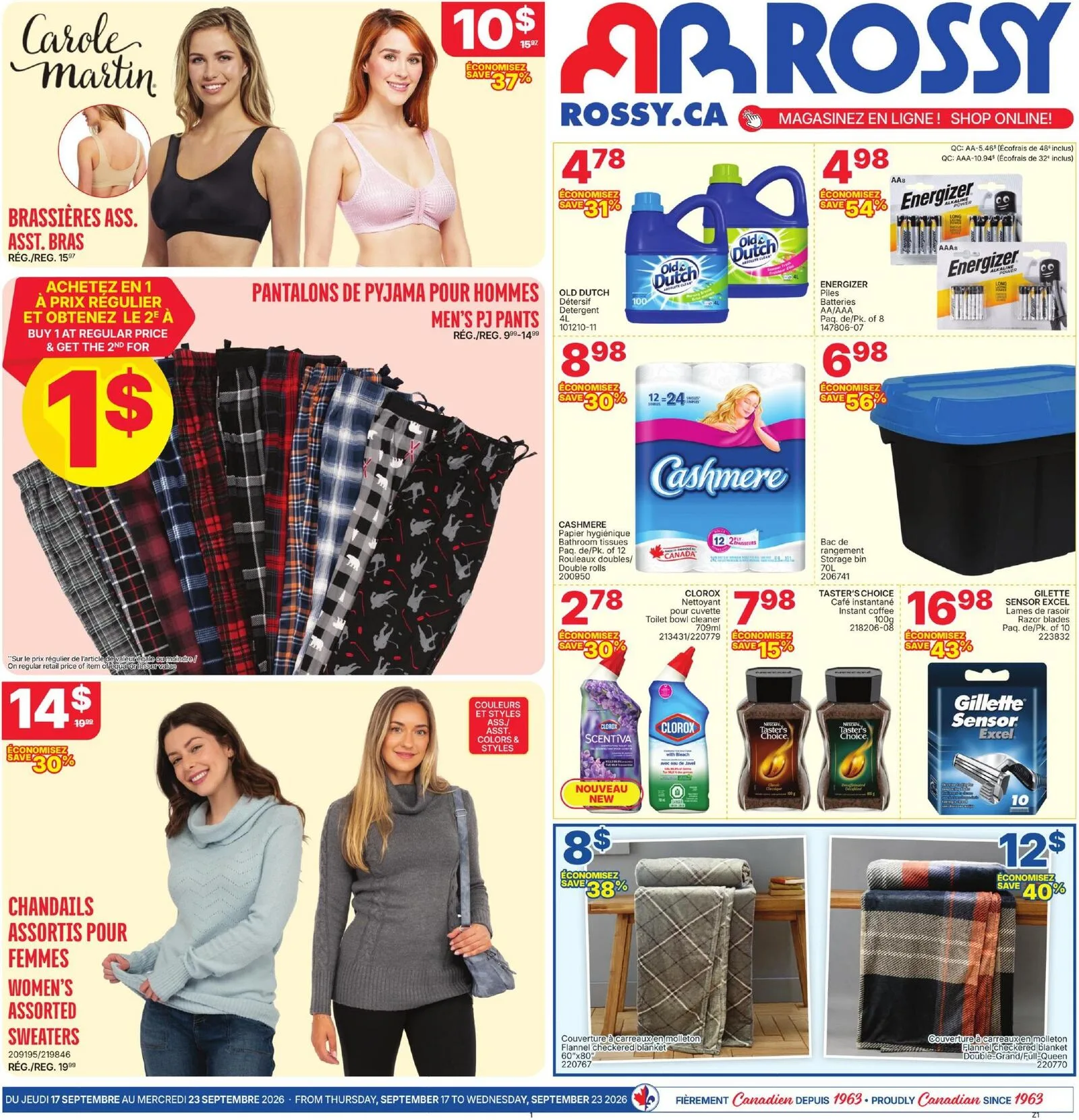 Page 1 de la Circulaire Rossy du 17 au 23 septembre 2026