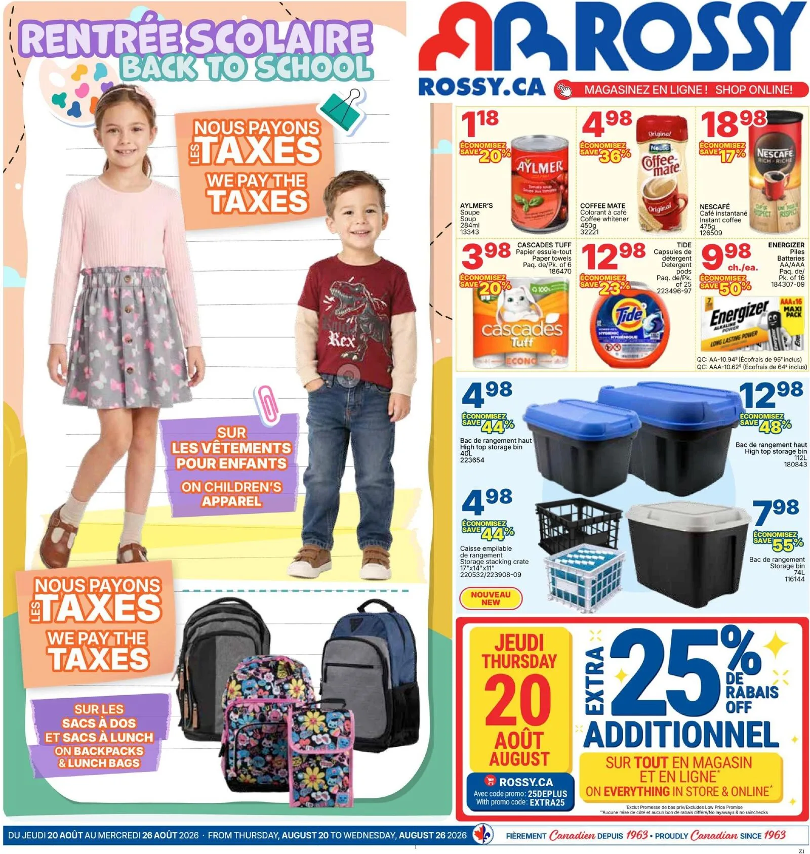 Page 1 de la Circulaire Rossy du 20 au 26 août 2026