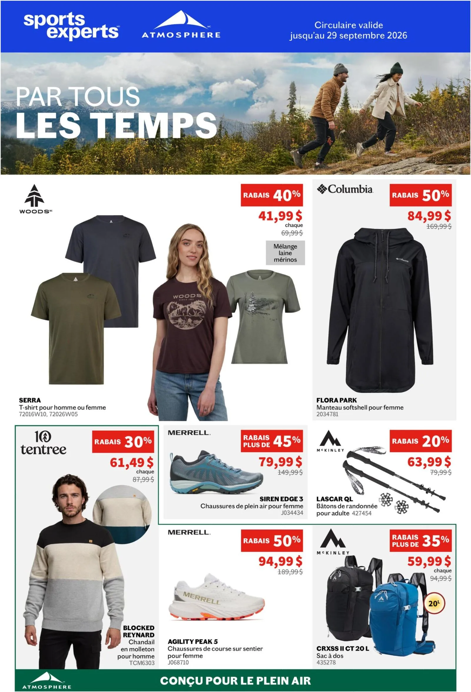 Page 1 de la Circulaire Sports Experts du 16 au 29 septembre 2026