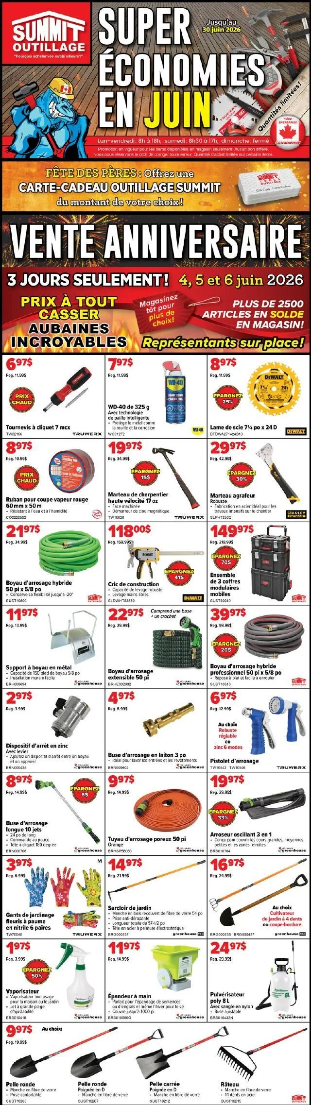 Page 1 de la Circulaire Summit Outillage Outils À Main du 02 au 30 juin 2026