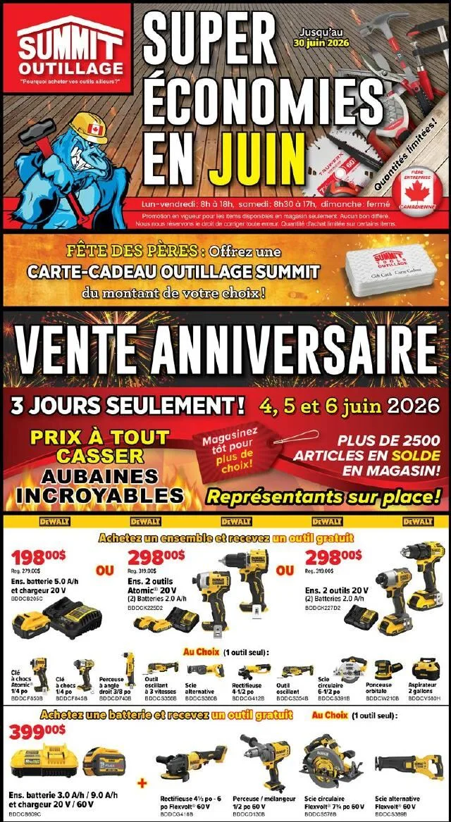Page 1 de la Circulaire Summit Outillage Outils Sans Fil du 02 au 30 juin 2026