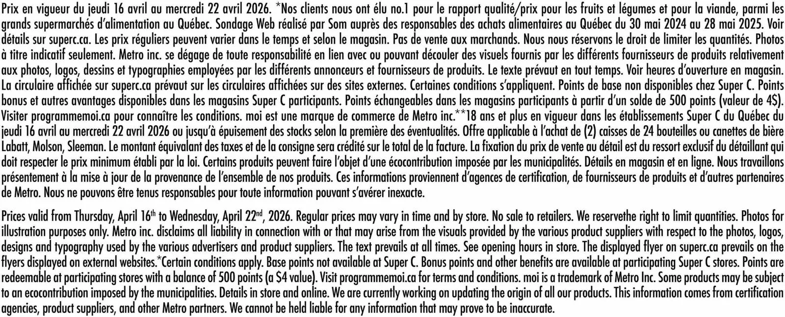 Page 15 de la Circulaire Super C du 16 au 22 avril 2026