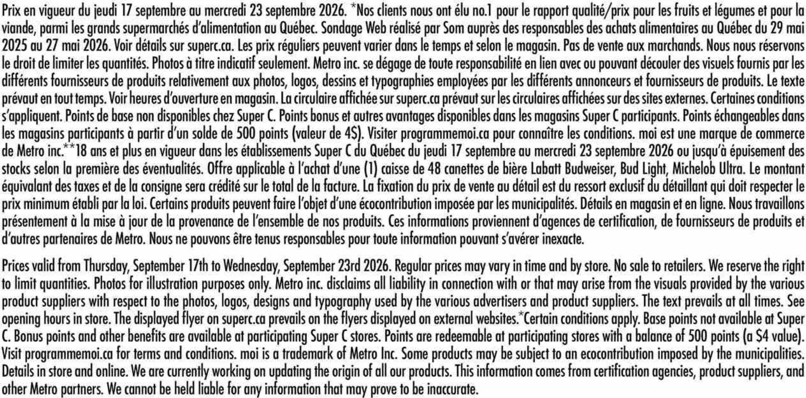 Page 21 de la Circulaire Super C du 17 au 23 septembre 2026