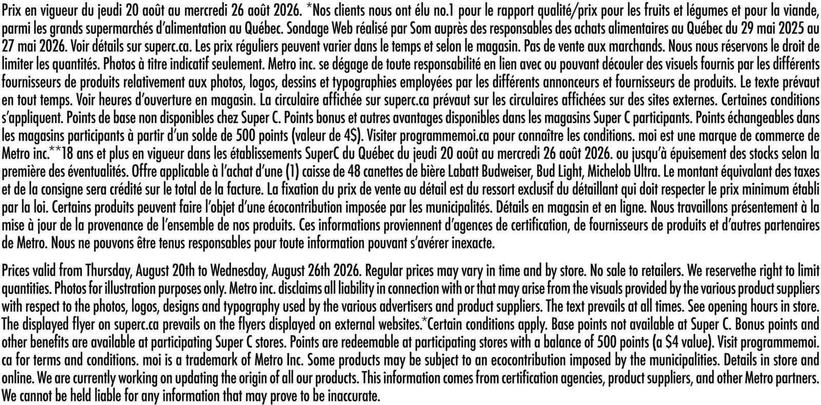Page 16 de la Circulaire Super C du 20 au 26 août 2026