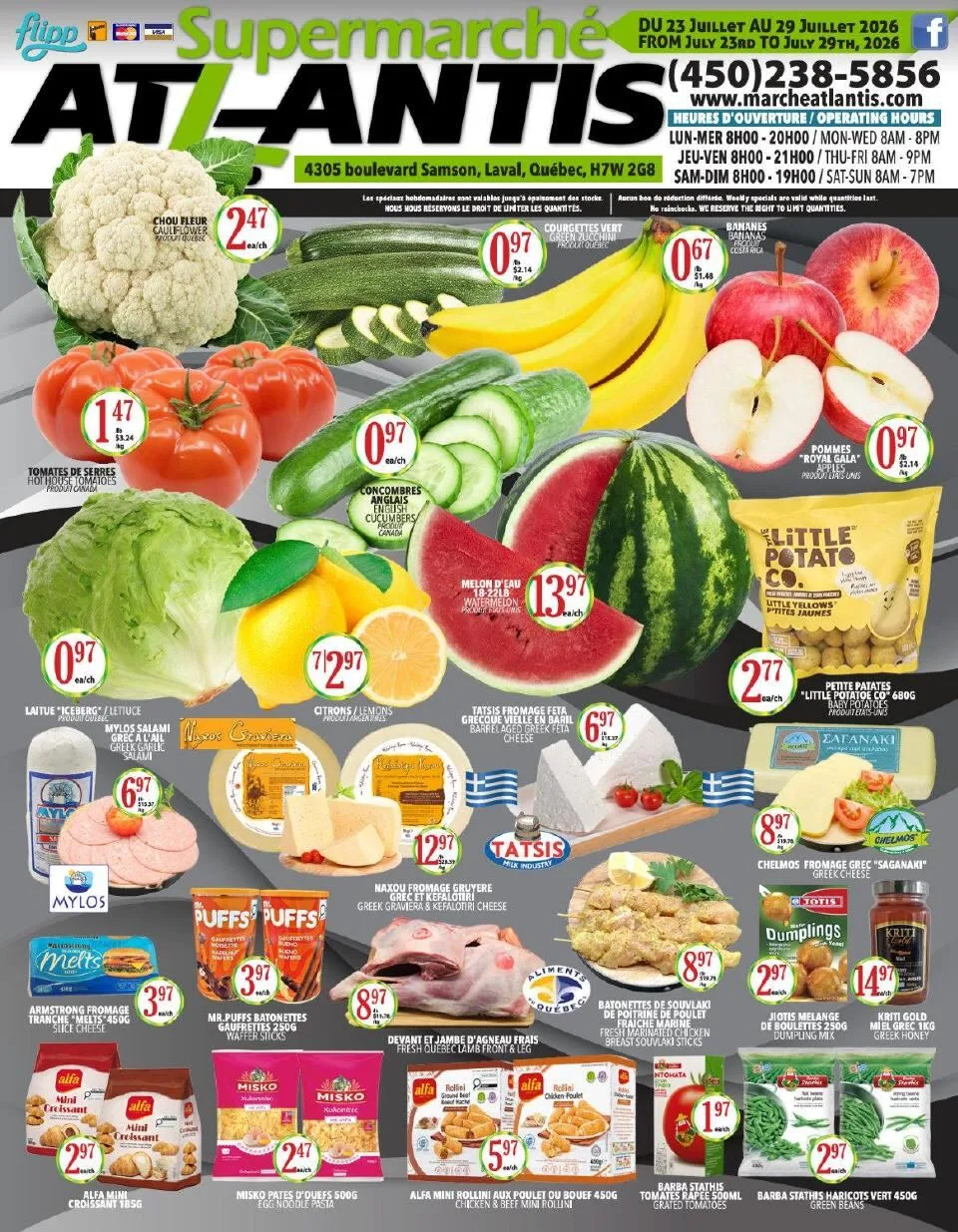 Page 1 de la Circulaire Supermarché Atlantis du 23 au 29 juillet 2026