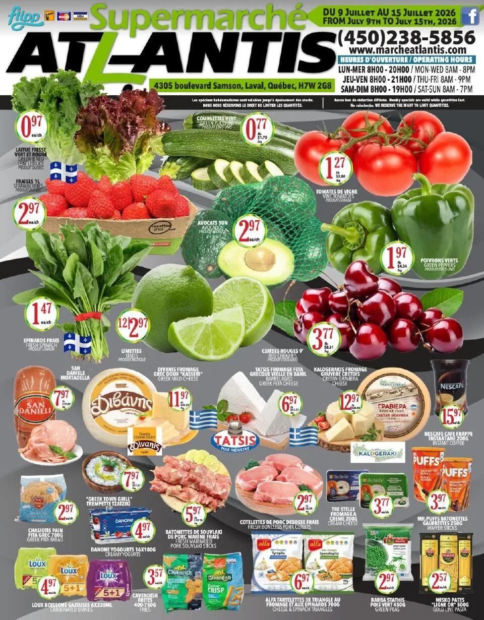 Page 1 de la Circulaire Supermarché Atlantis du 9 au 15 juillet 2026