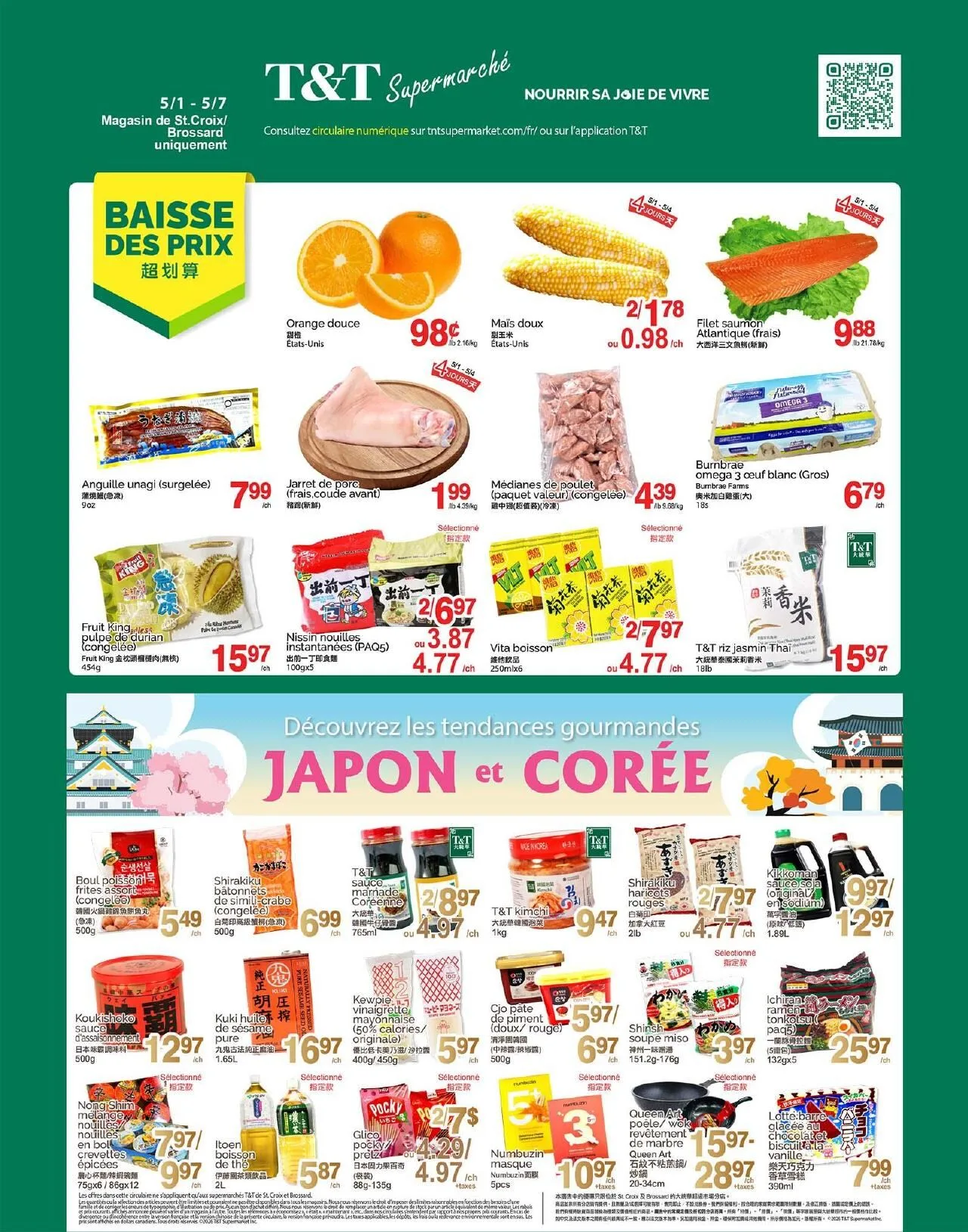 Page 1 de la Circulaire Supermarché T&T du 1 au 7 mai 2026