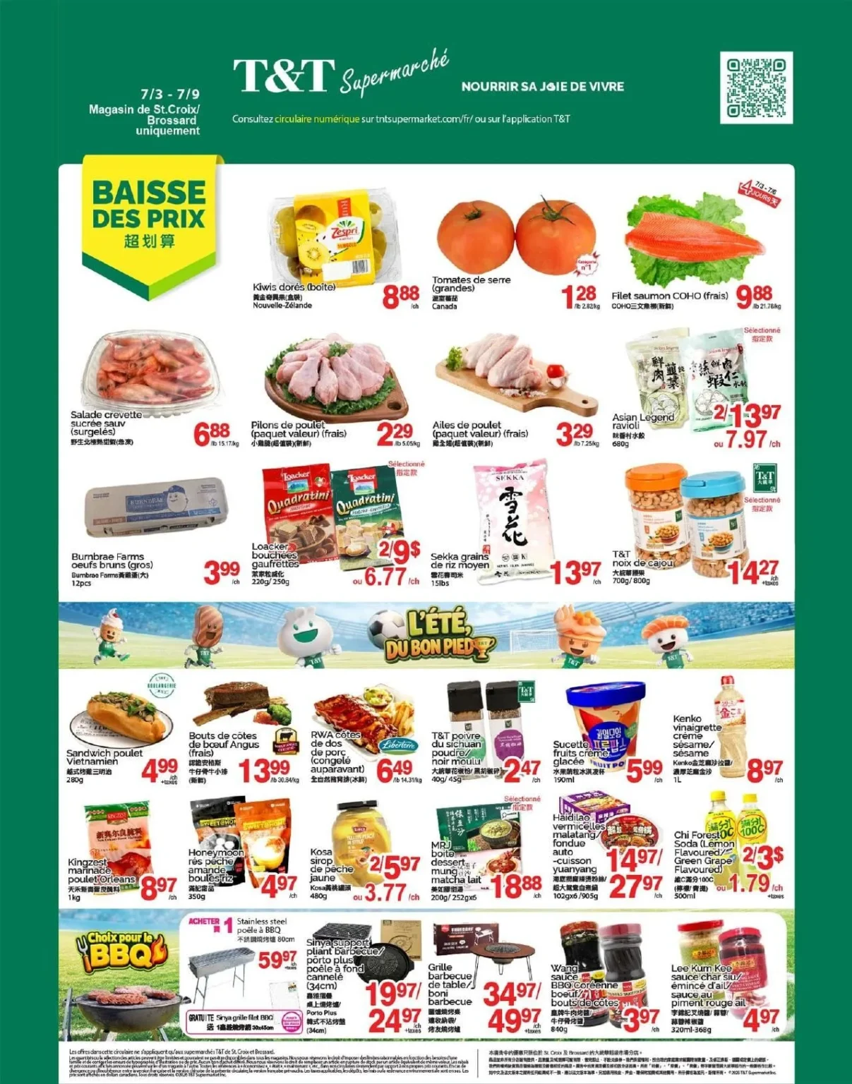 Page 1 de la circulaire Supermarché T&T 3 juill. au 9 juill.