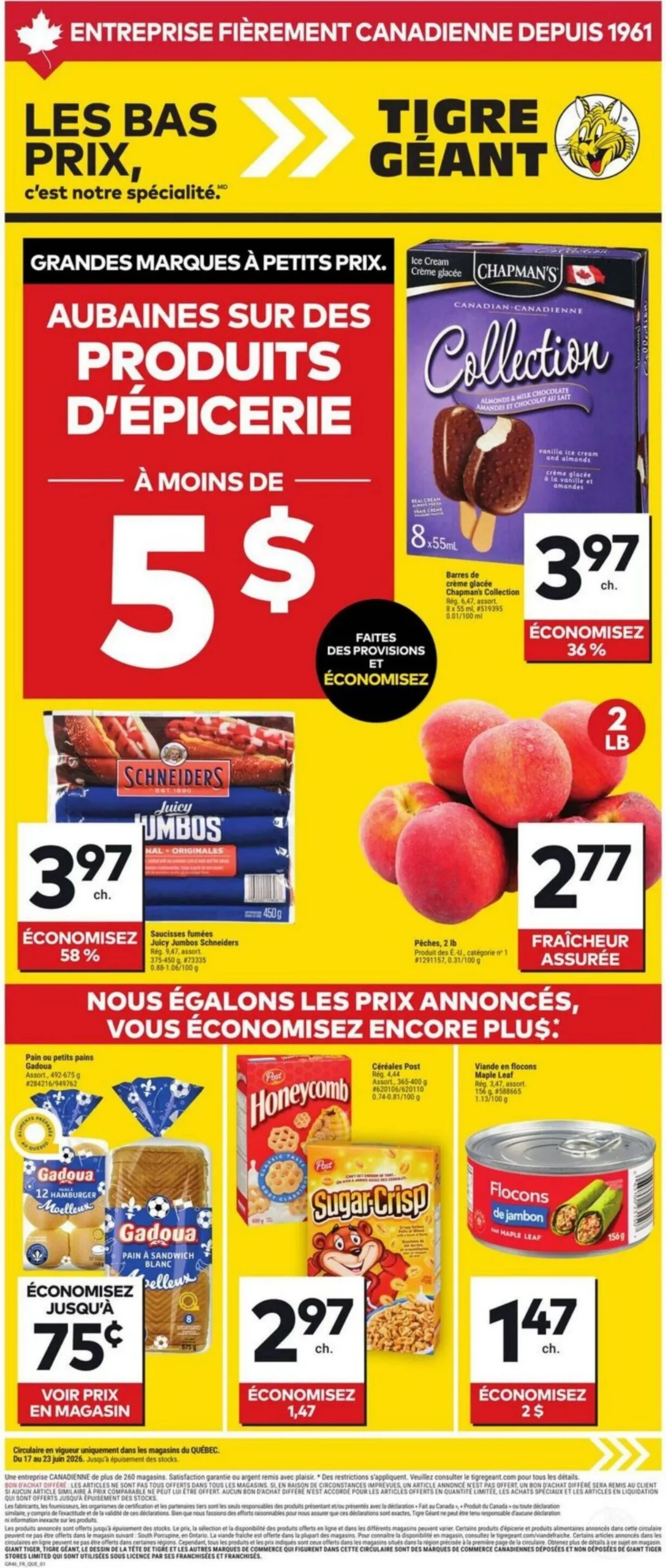 Page 1 de la Circulaire Tigre Géant du 17 au 23 juin 2026